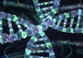 Digitally generated illustration of a DNA double helix composed of polygonal shapes in blue and Royalty Free Stock Photo