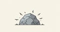 A digitally generated illustration of a large gray boulder with visible cracks. It rests on Royalty Free Stock Photo