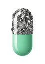 A digitally generated image of a capsule. The lower half is a Royalty Free Stock Photo