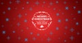 Digitally generated image of christmas and new year greeting on patterned red background, copy space Royalty Free Stock Photo