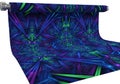 A digitally generated image depicting a rolled-out piece of virtual fabric with intricate, vibrant Royalty Free Stock Photo