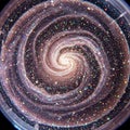 A digitally generated image depicting a spiral galaxy with swirling arms. The galactic Royalty Free Stock Photo