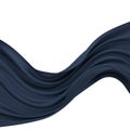 A digitally generated image features a smooth, flowing fabric-like form in deep navy Royalty Free Stock Photo
