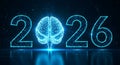 Artificial Intelligence Development Expected in 2026 showcasing brain connectivity and futuristic technologies concept Royalty Free Stock Photo