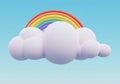 A digitally generated image featuring a cartoon-style white cloud Royalty Free Stock Photo
