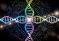 A digitally generated image featuring colorful DNA strands with a Royalty Free Stock Photo