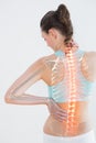 Digitally generated image of female suffering from muscle pain Royalty Free Stock Photo