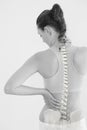 Digitally generated image of female suffering from neck pain Royalty Free Stock Photo