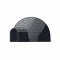 A digitally generated image of an igloo constructed from uniformly shaped, dark stone- Royalty Free Stock Photo