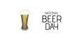 Digitally generated image of national beer day text by weizen glass on white background, copy space Royalty Free Stock Photo