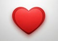 A digitally generated image of a red heart with a shadow effect on a Royalty Free Stock Photo