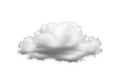 A digitally generated image of a single fluffy cloud against a white Royalty Free Stock Photo
