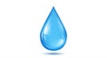 A digitally generated image of a single, large, blue water droplet centered on a white Royalty Free Stock Photo