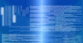 Digitally generated image of statistical data processing against blue gradient background