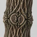 A digitally generated image of a tree trunk featuring an intri Royalty Free Stock Photo