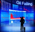 Digitally Generated of Oil Falling Concept Royalty Free Stock Photo