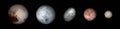 Dwarf planets Pluto, Eris, Haumea, Makemake and Ceres Royalty Free Stock Photo