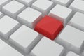 Digitally generated red key on keyboard Royalty Free Stock Photo