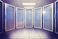 Digitally generated server room with towers Royalty Free Stock Photo