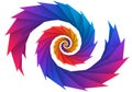 A digitally generated spiral design featuring sharp, overlapping Royalty Free Stock Photo