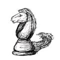 Hand drawn Sketched Chess Horse