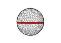 A digitally illustrated golf ball with a pattern of circular dimples covering its surface. A bold Royalty Free Stock Photo