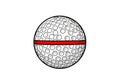 A digitally illustrated golf ball with a pattern of circular dimples covering its surface. A thick Royalty Free Stock Photo