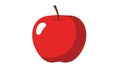 A digitally illustrated red apple with a smooth, glossy surface Royalty Free Stock Photo