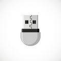 A digitally illustrated USB flash drive features a rectangular white connector with two Royalty Free Stock Photo