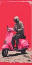 Digitally Manipulated Pink Moped Helmet A Thriftcore Post-war Style