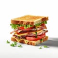 Digitally Manipulated Toasted Cheese Sandwich With Lettuce And Tomatoes