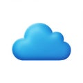 A digitally rendered blue cloud with a smooth, rounded shape Royalty Free Stock Photo
