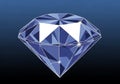 A digitally rendered blue diamond against a dark gradient background. The geometric facets create a Royalty Free Stock Photo