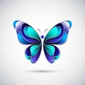 A digitally rendered butterfly with a symmetrical design featu Royalty Free Stock Photo