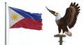 Philippine Flag and Majestic Bald Eagle: A Digital Illustration Royalty Free Stock Photo