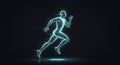 A digitally rendered human figure is depicted in motion, running Royalty Free Stock Photo