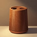 A digitally rendered image of a ceramic-like object resembling a tumbler, with two Royalty Free Stock Photo