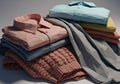 Rendered image featuring a stack of clothes with a low-poly design Royalty Free Stock Photo