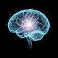 Design highlights a central glowing node symbolizing the brain s Royalty Free Stock Photo