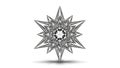Complex Silver Starburst on White Royalty Free Stock Photo