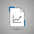 A digitally rendered image showing an abstract icon of a document with a graph Royalty Free Stock Photo