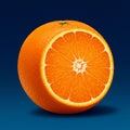 A digitally rendered image of a sliced orange with vibrant, detailed textures. The Royalty Free Stock Photo