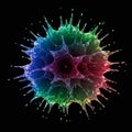 A digitally rendered, multicolored 3D form resembling an abstract spiky burst. The Royalty Free Stock Photo