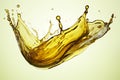 Digitally rendered olive engine oil splash, isolated with a clipping path
