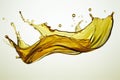 Digitally rendered olive engine oil splash, isolated with a clipping path Royalty Free Stock Photo