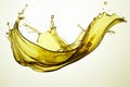 A digitally rendered olive engine oil splash, isolated with a clipping path Royalty Free Stock Photo