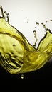 A digitally rendered olive engine oil splash, isolated with a clipping path Royalty Free Stock Photo