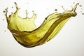 A digitally rendered olive engine oil splash, isolated with a clipping path Royalty Free Stock Photo