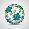 A digitally rendered soccer ball featuring an abstract geometric pattern Royalty Free Stock Photo