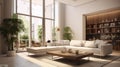 Digitally rendered view of a beautiful living room Luxury, Home Interior, Living Room. generative ai